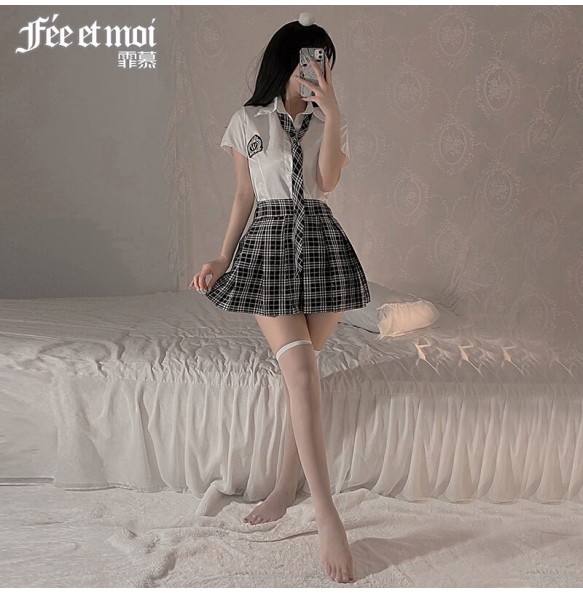 FEE ET MOI College Style JK Uniform Suit (Black - White)